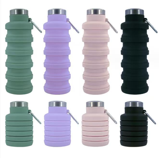 Foldable silicone water bottles