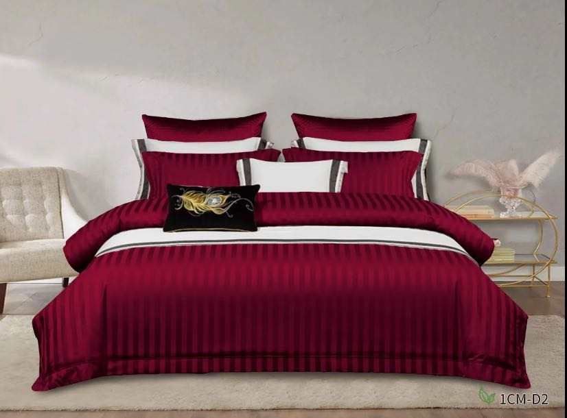 Luxury Cotton Satin Stripped Duvet Cover Sets