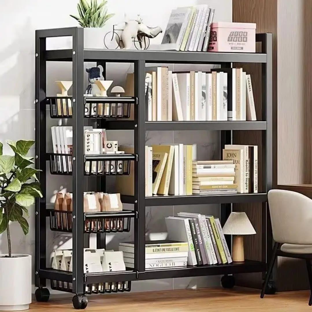 Multifunctional kitchen rack with movable & lockable wheels