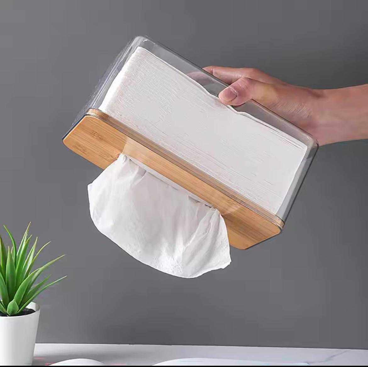 Nordic minimalist tissue box/serviette holder with bamboo lid