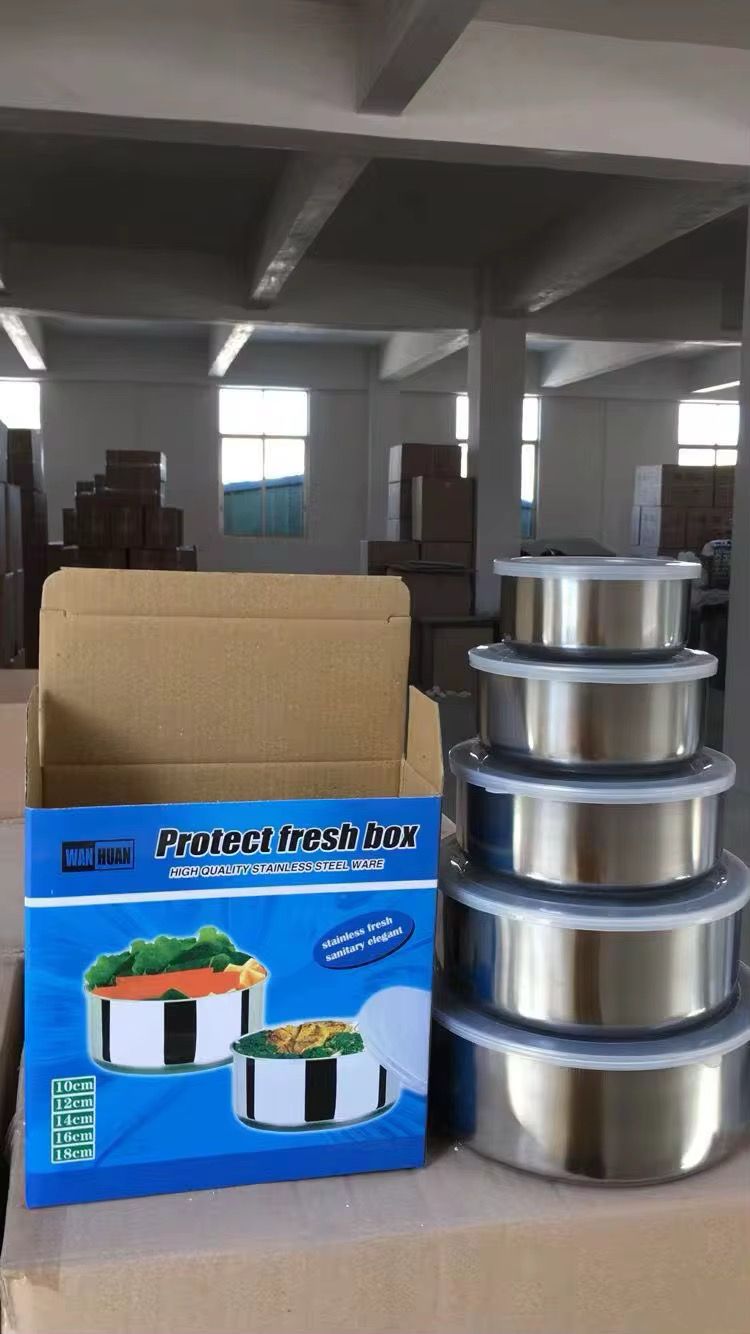 5pcs Set Modern Stainless Steel Fresh Box Containers