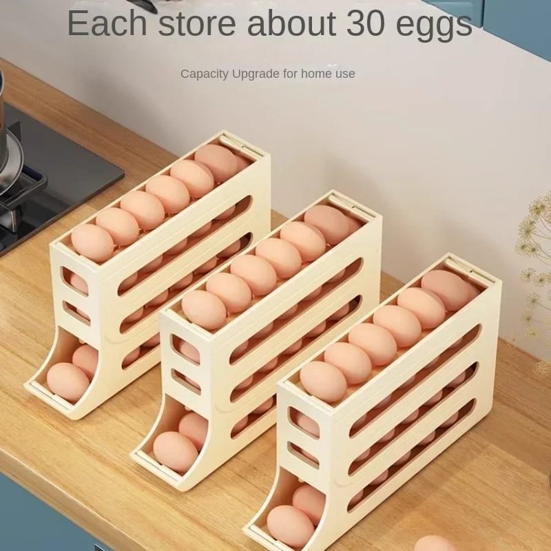 4 layer rolling egg holder/dispenser