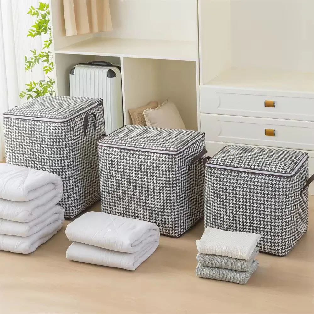 3pcs Set Non-Woven Zipper Storage Quilt Bag