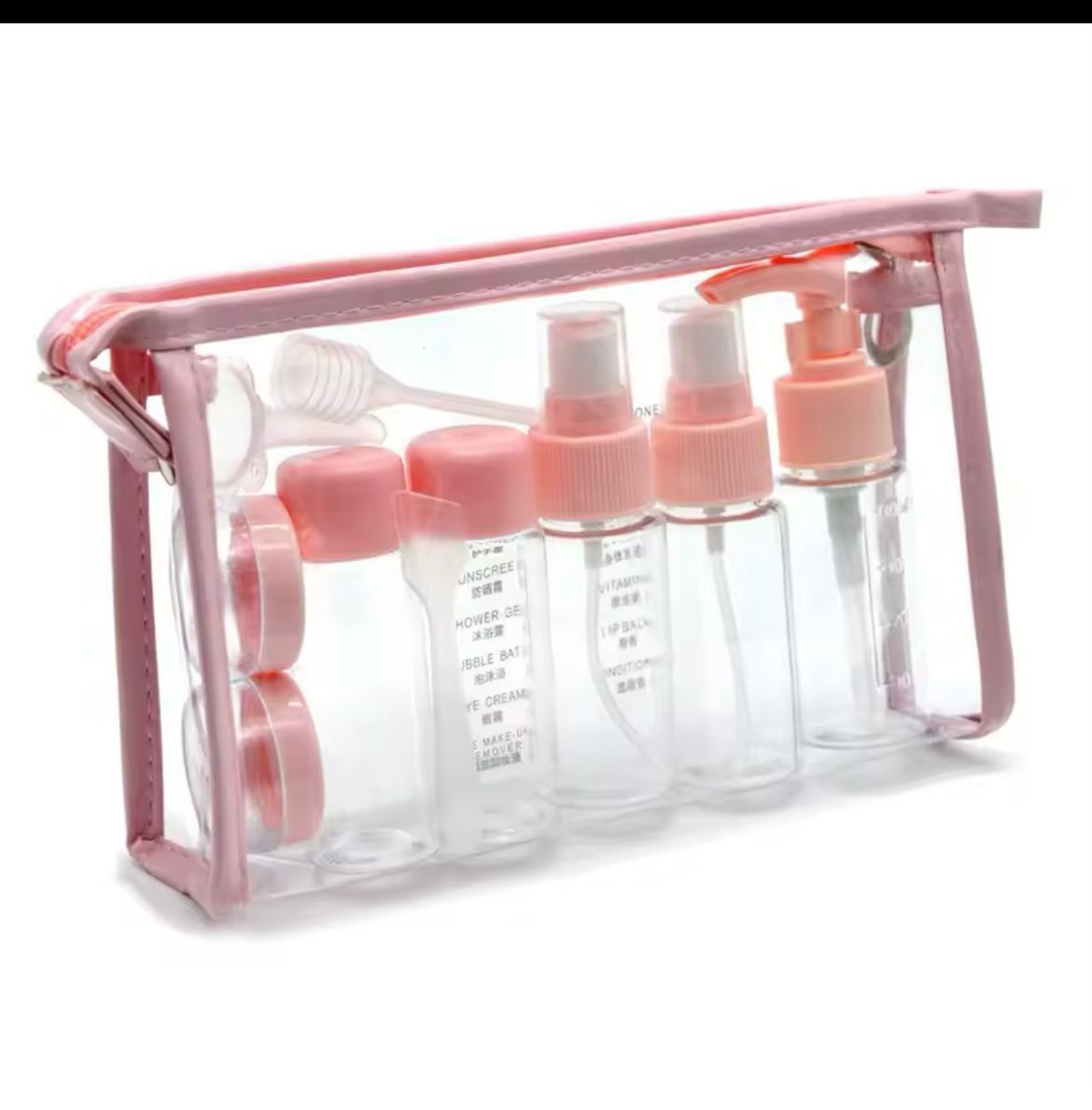 10pcs Set Refillable Travel Bottles Kit