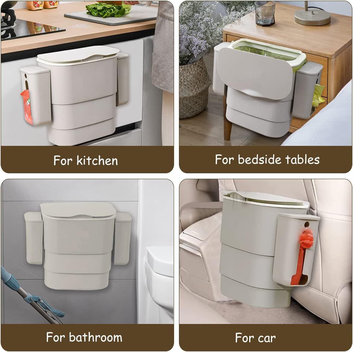 Foldable Kitchen Hanging Dustbin with 2 Trash Bags