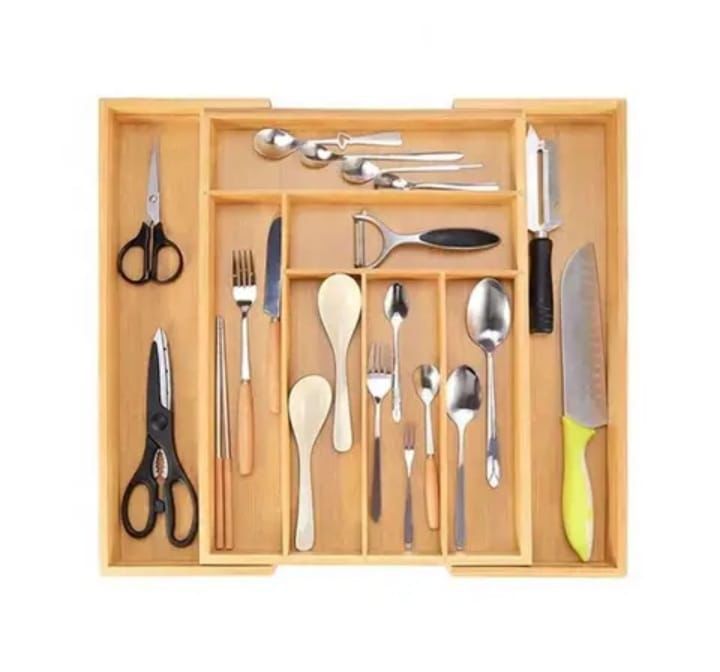 Multifunctional Bamboo Drawer Organizer