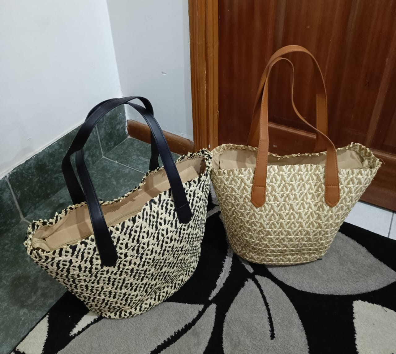 Women braided basket shoulder bag