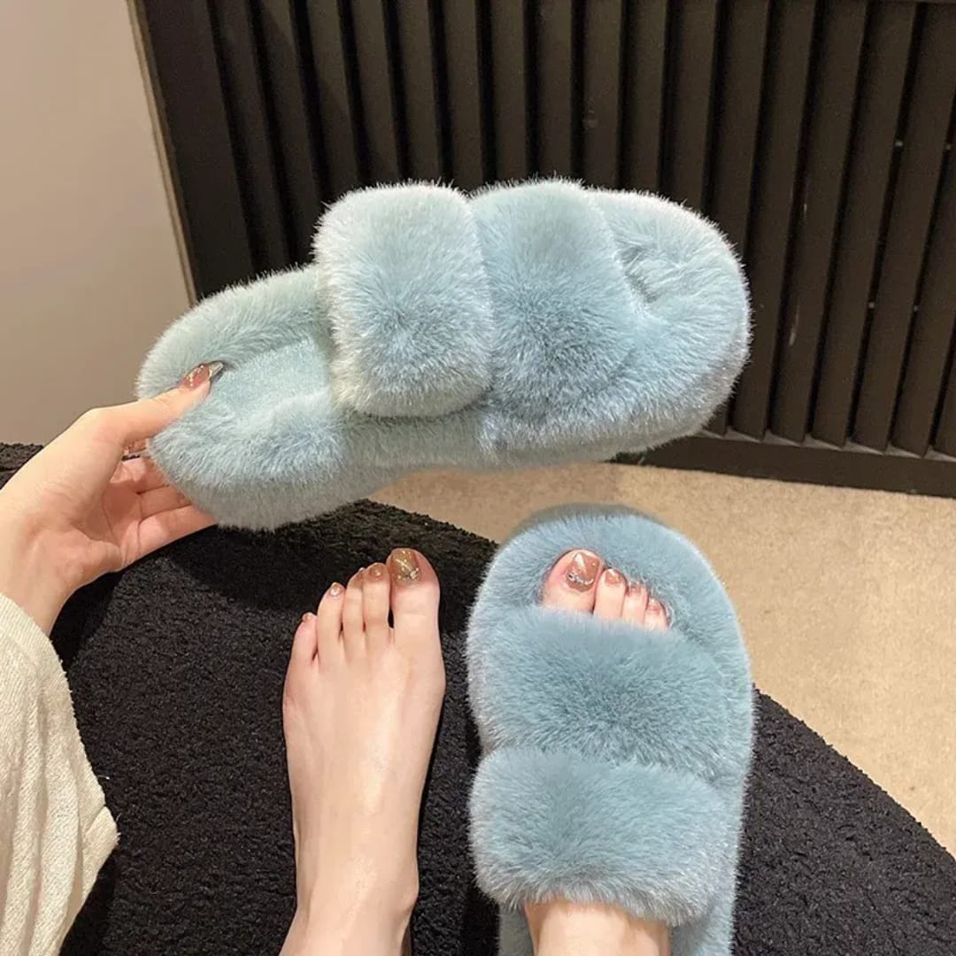 Fluffy Platform Sandals
