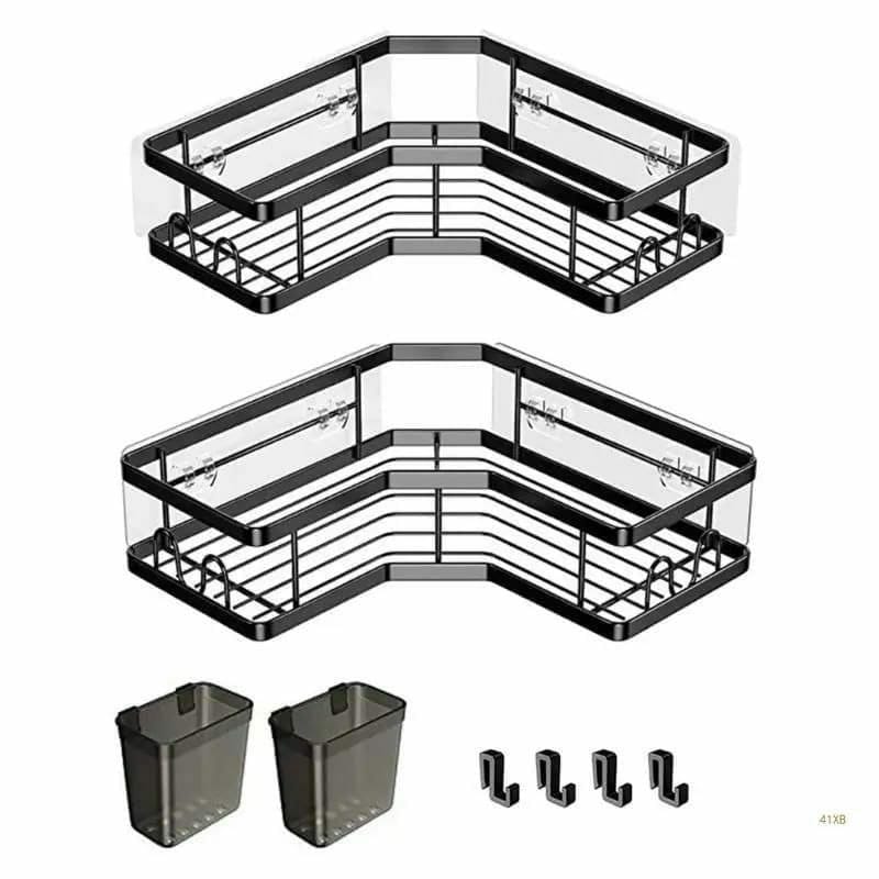 2pcs set bathroom shower caddy with toothbrush holder