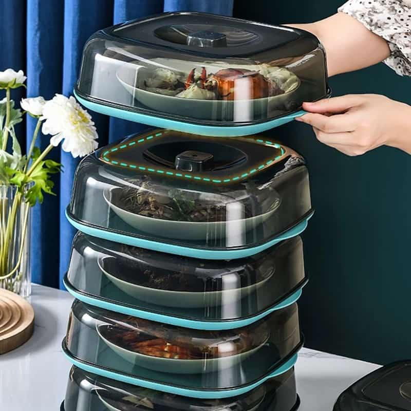 Square Acrylic Clear Food cover with Base Dish