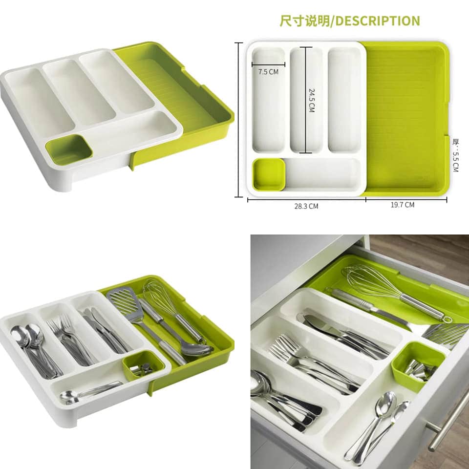 Expandable cutlery tray