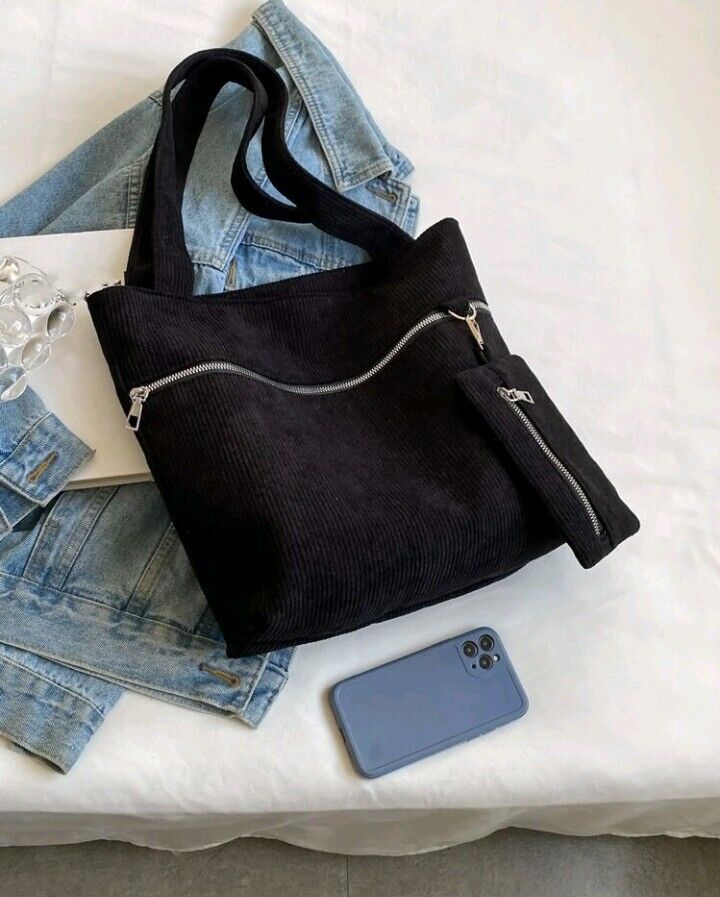 Casual corduroy shoulder Bag