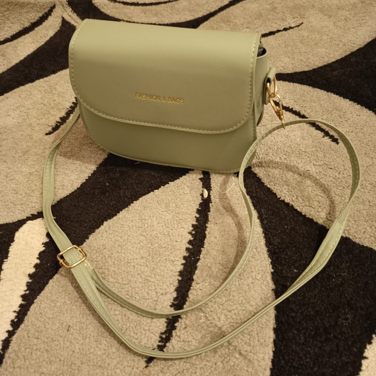 Wide Shoulder Strap Square Crossbody Sling Bag