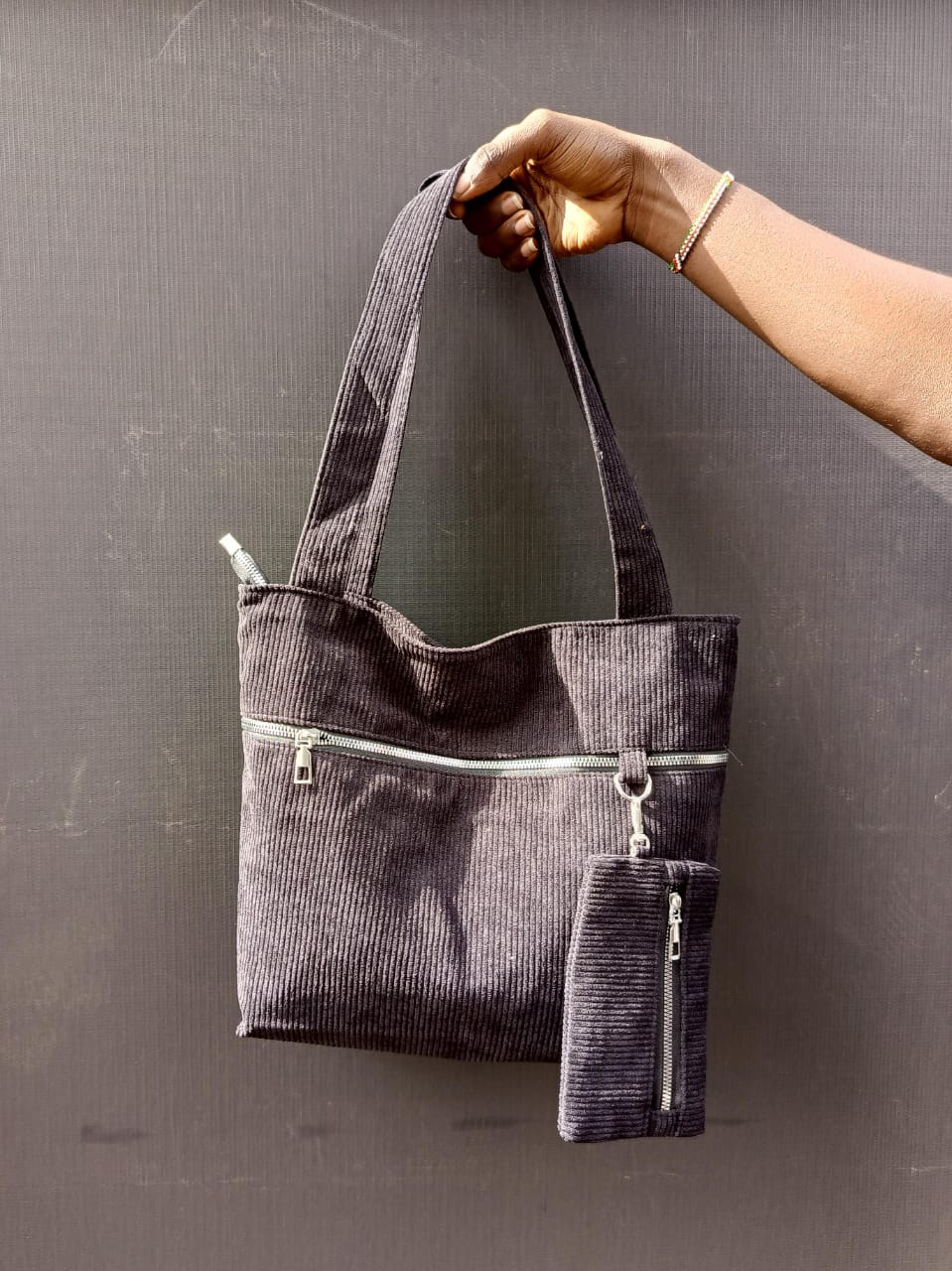 Casual corduroy shoulder Bag
