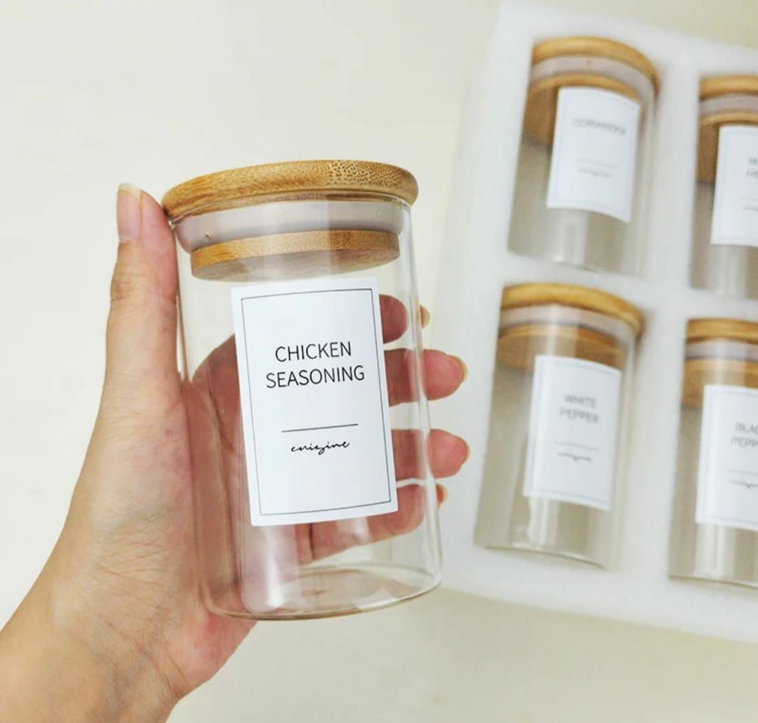 6pcs Spice High Borosilicate Jars