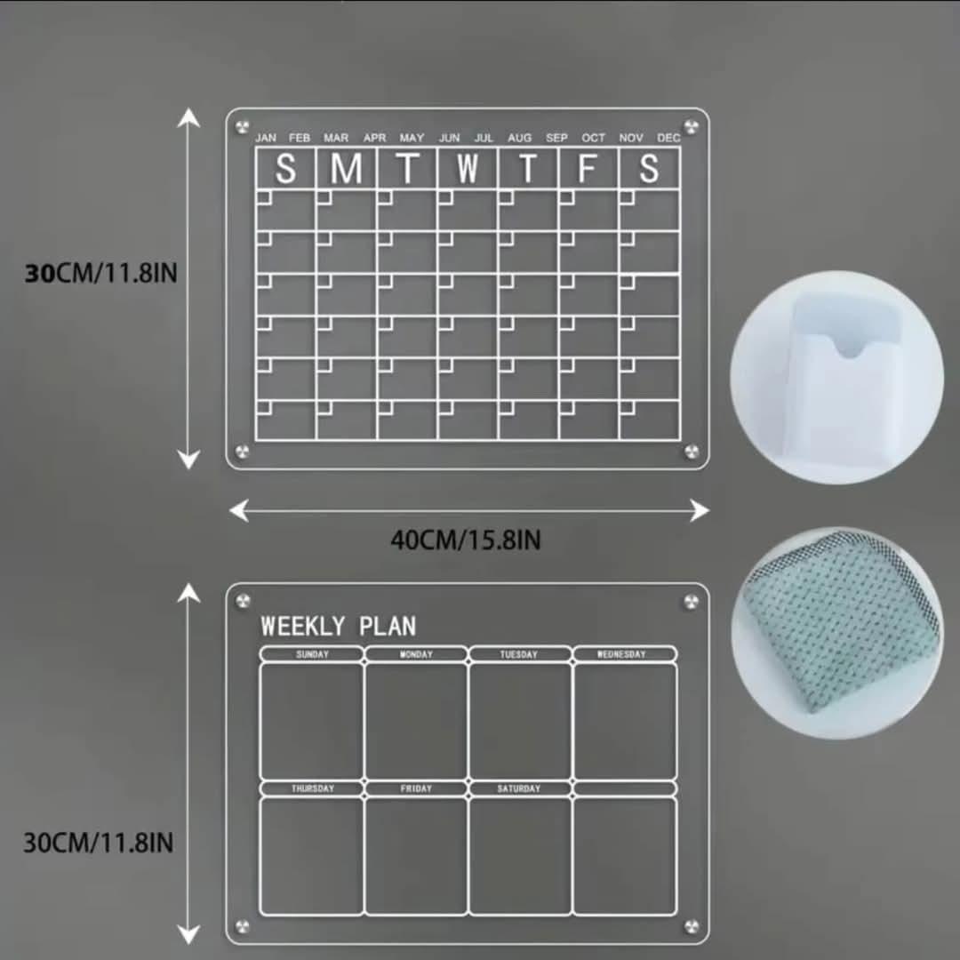 2pcs set magnetic montly/weekly fridge planner