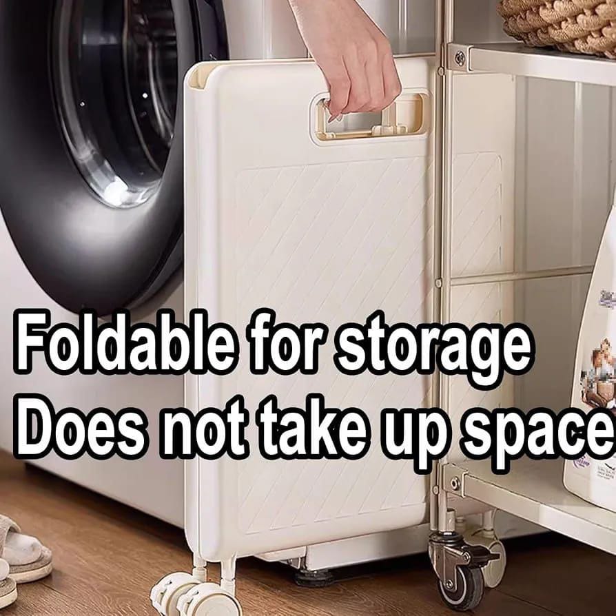 2pcs Set Foldable Laundry Hamper Basket with Wheels