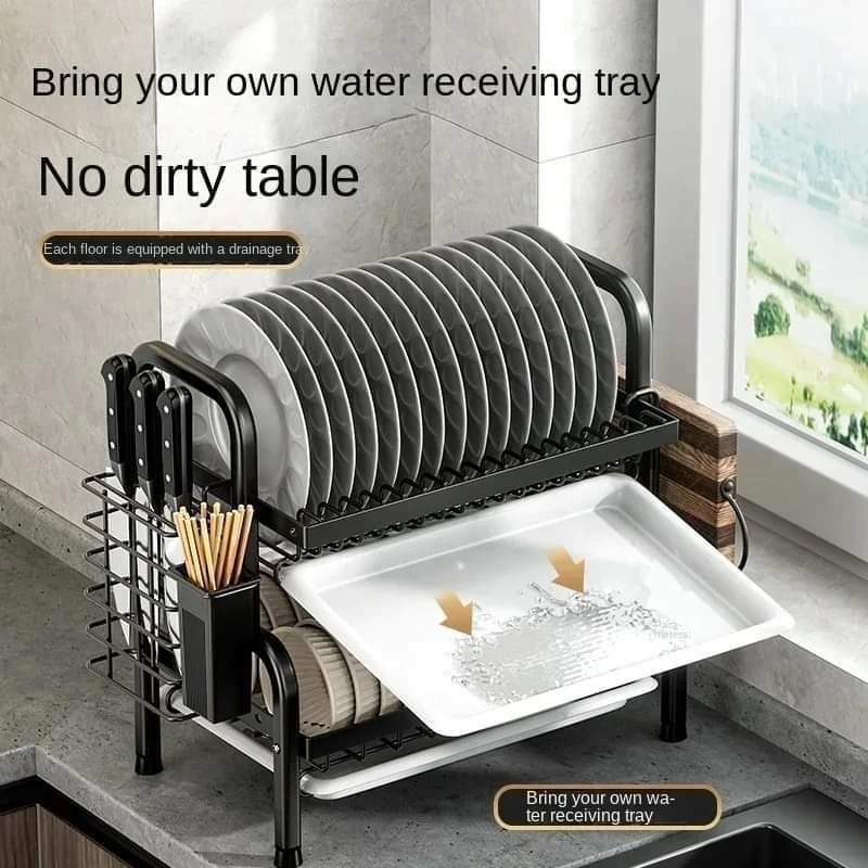 2 tier dish rack with cutlery holder & Chop Board Holder