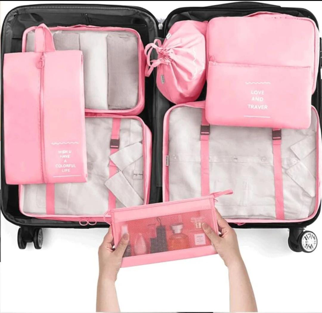 9pcs Luggage Travel Organizers For Suitcase With Toiletry Case