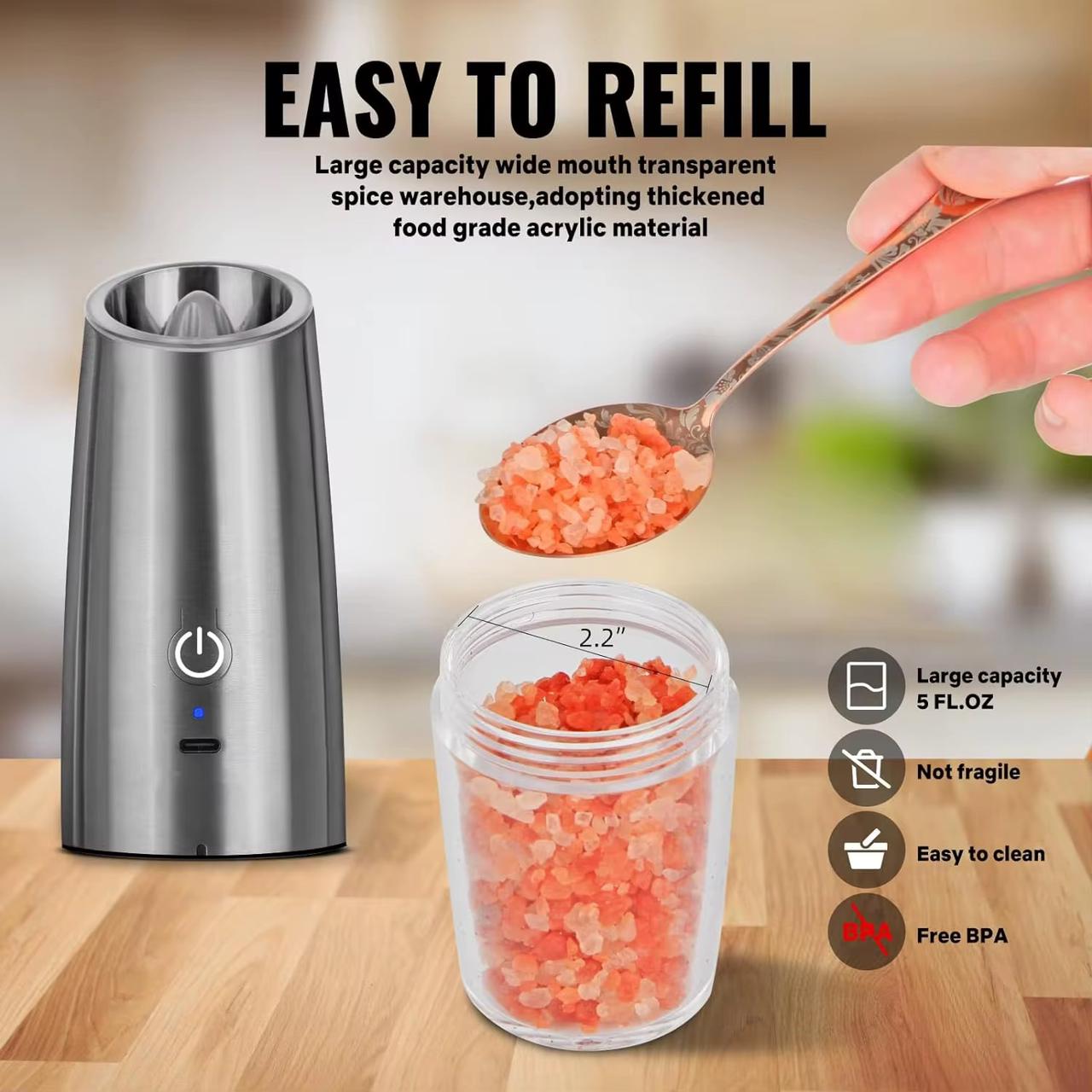 Rechargeable Electric Salt/Pepper Grinder