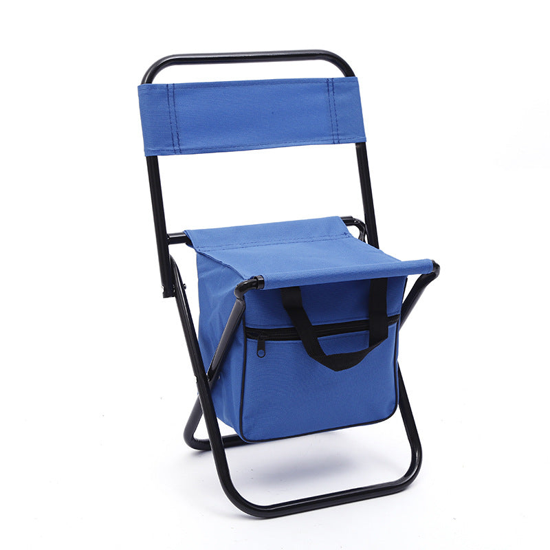 Foldable camping chair with storage pouch