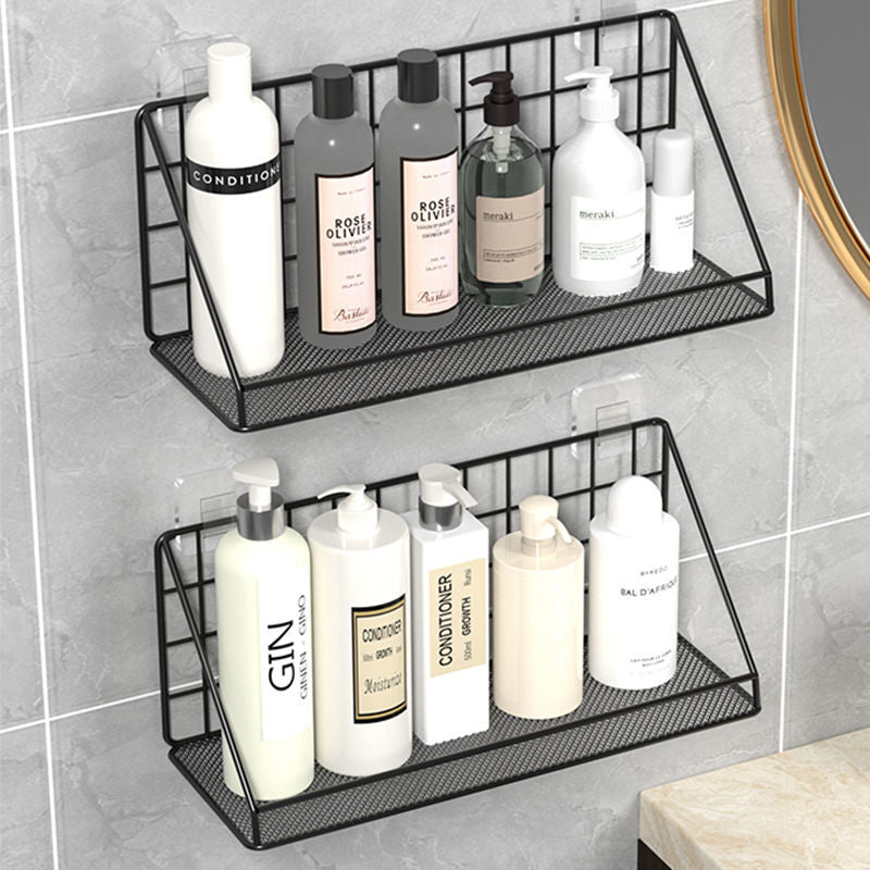 Metallic wall hanging basket storage rack