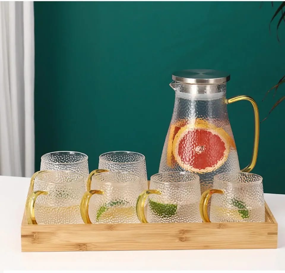 9pcs Set Transparent Coffee/Tea Pot Hot/Cold Water Pitcher