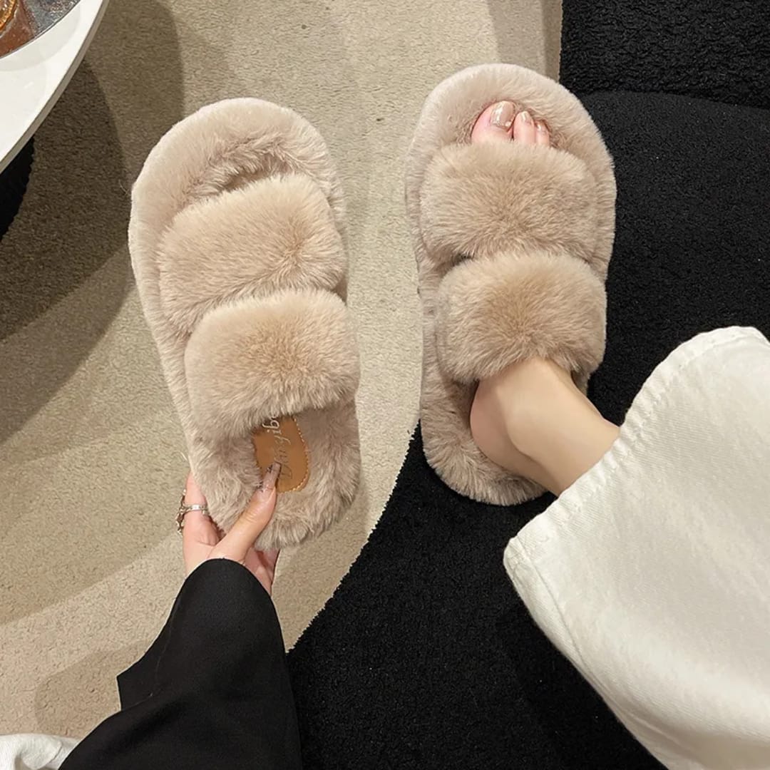 Fluffy Platform Sandals