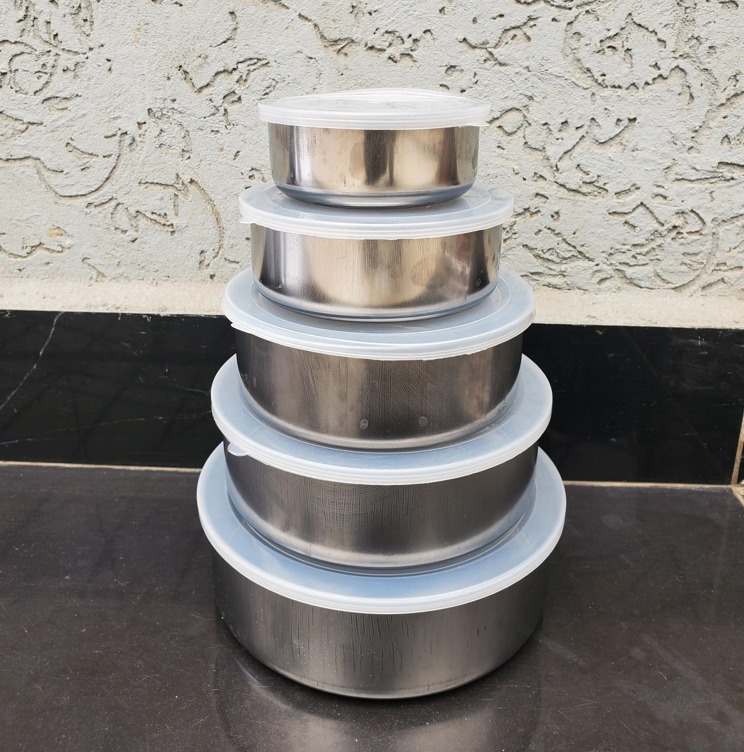 5pcs Set Modern Stainless Steel Fresh Box Containers