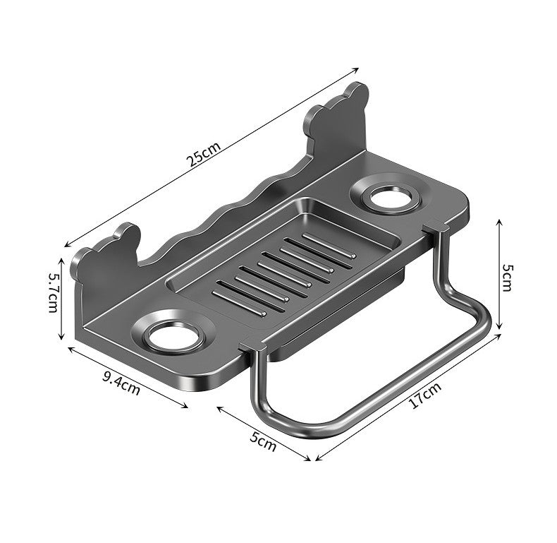 Wall mounted punch free soap holder/ghower gel rack