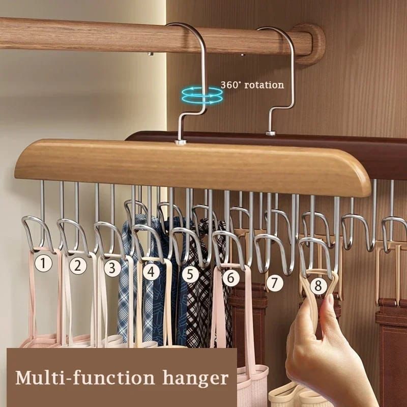 Wooden plank multipurpose 8 hook hanger