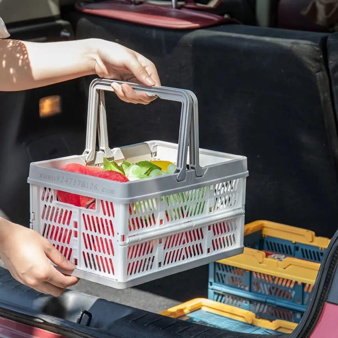 Large foldable/Collapsible multifunctional stackable basket with handles