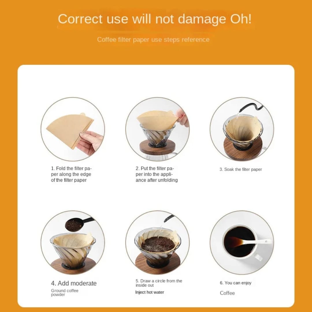 50pcs Set Disposable Coffee/Tea Filter Paper
