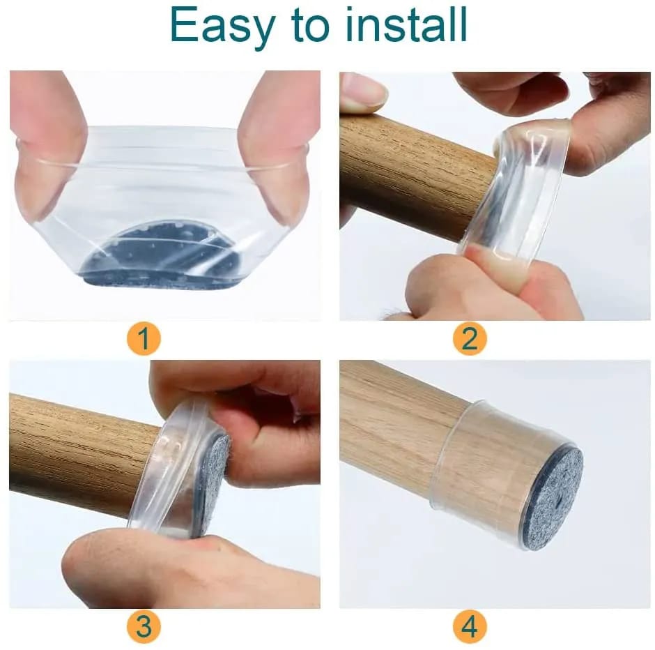 4pcs Set Anti-slip Silicon Furniture Leg Protection Cover
