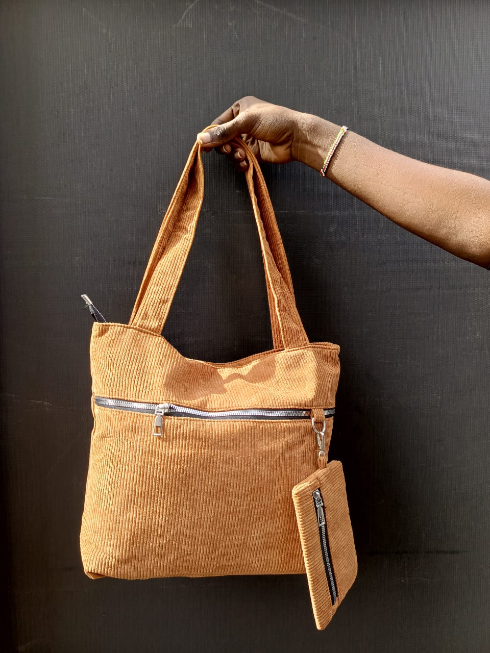 Casual corduroy shoulder Bag