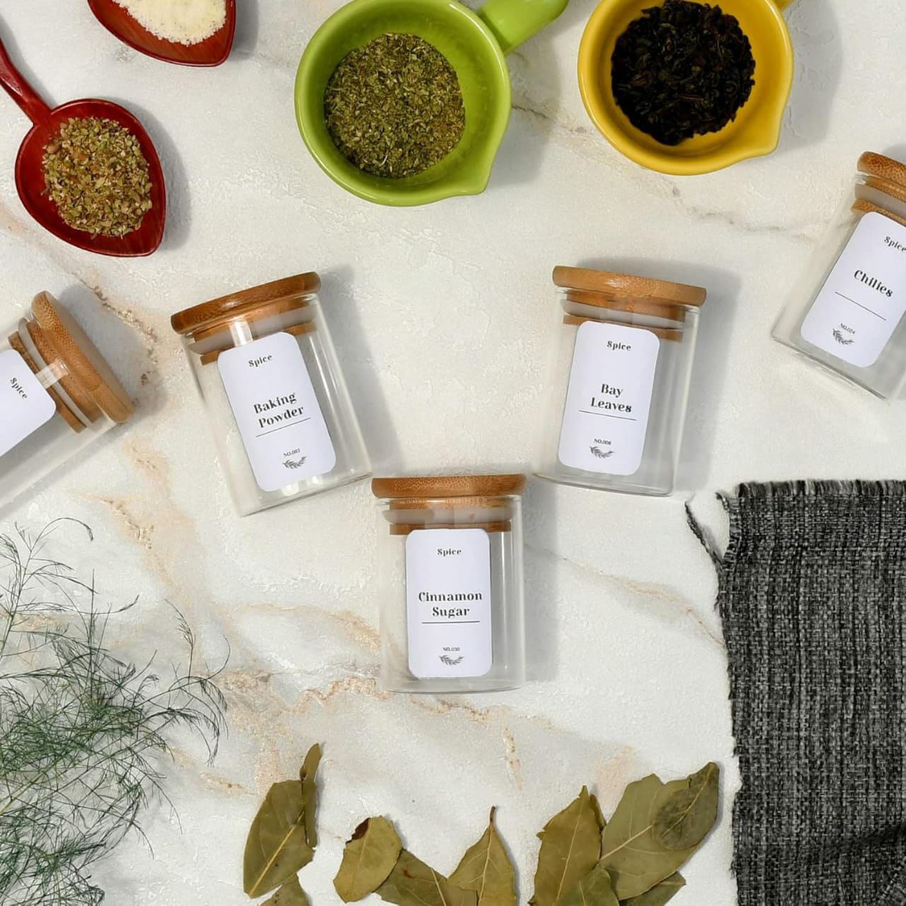 6pcs Spice High Borosilicate Jars