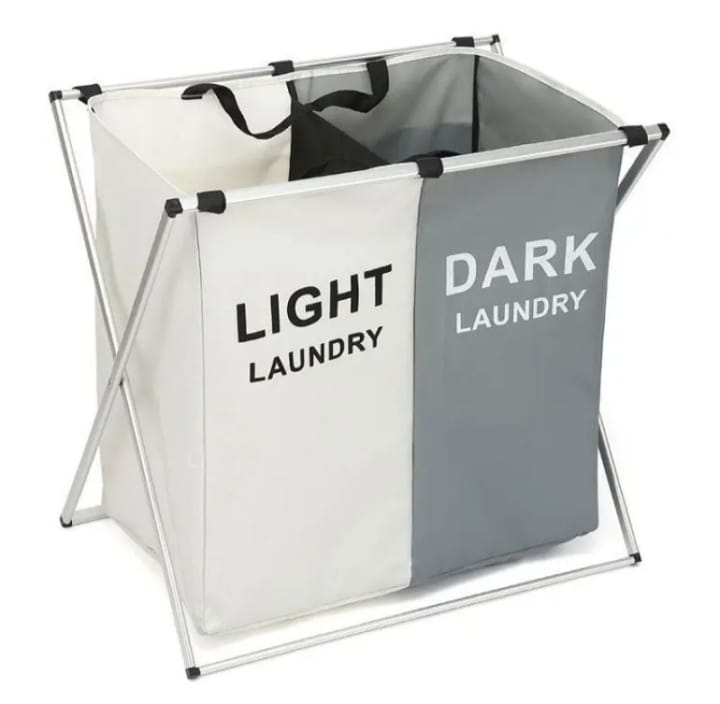 2 compartment foldable laundry basket