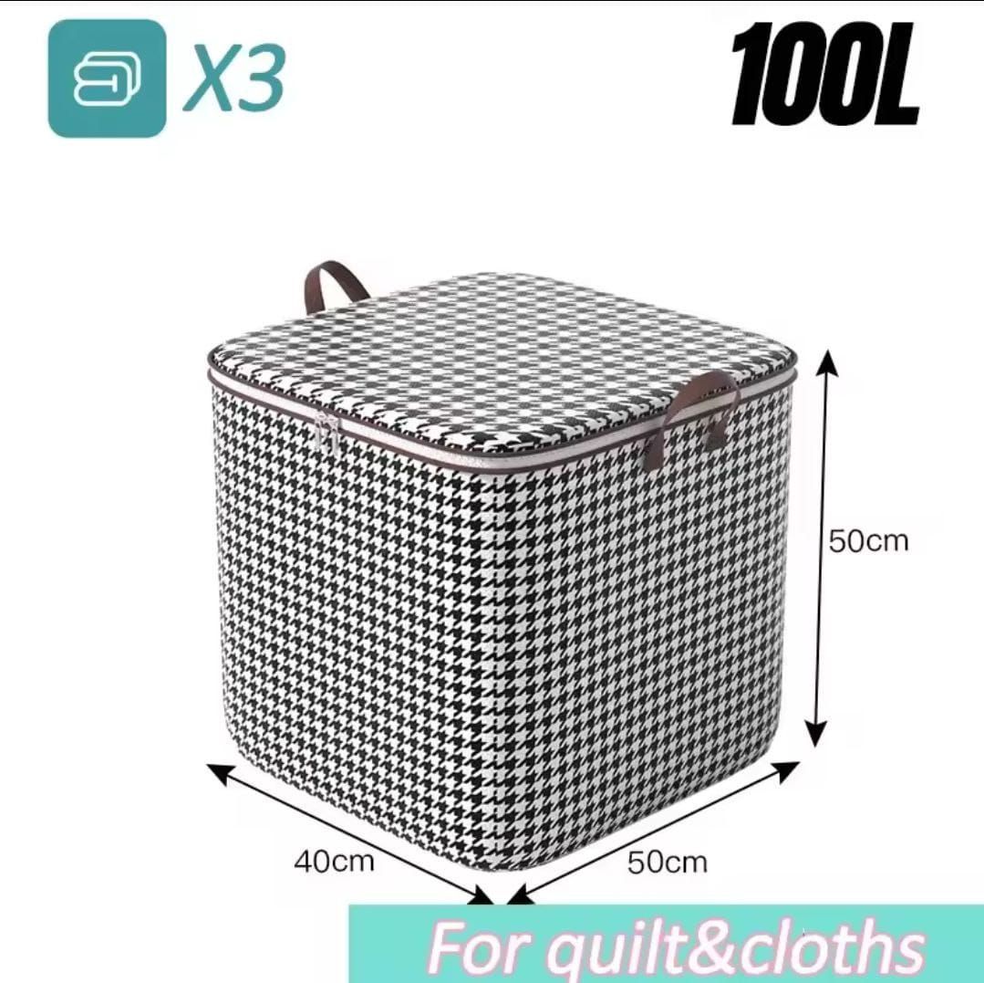 3pcs Set Non-Woven Zipper Storage Quilt Bag