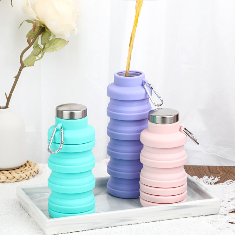Foldable silicone water bottles
