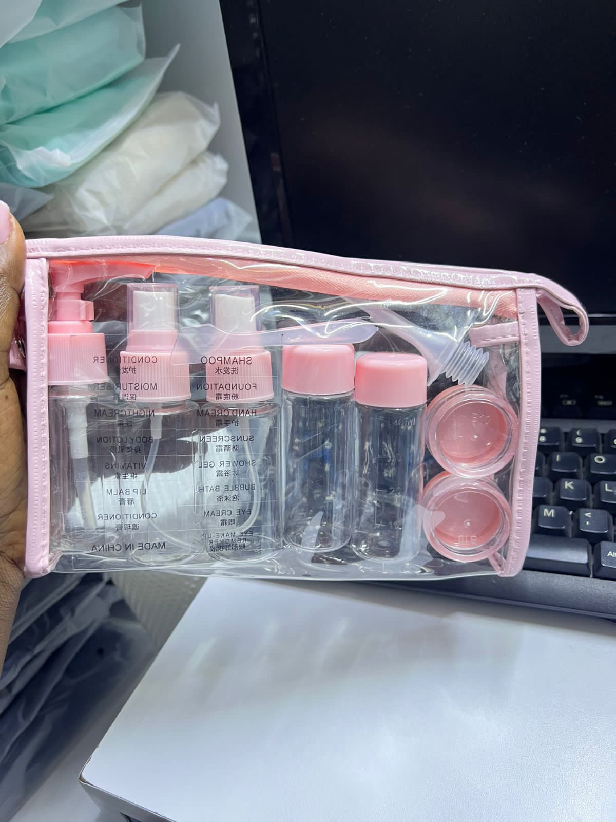 10pcs Set Refillable Travel Bottles Kit