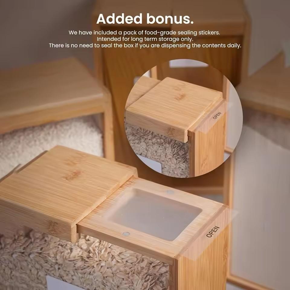 3Ltrs Bamboo Dry Food/Cereals Storage Container