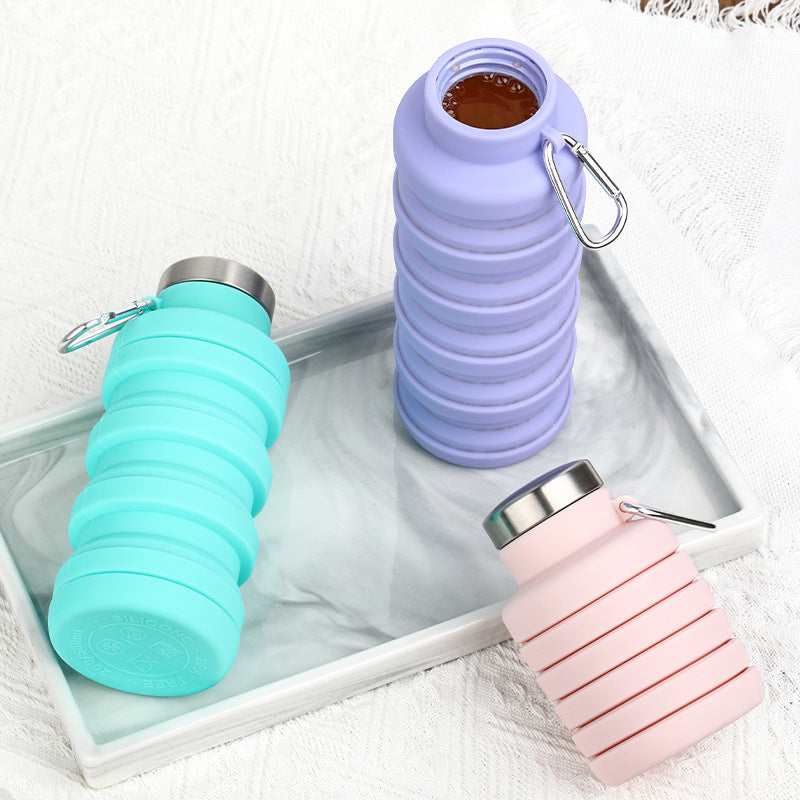 Foldable silicone water bottles