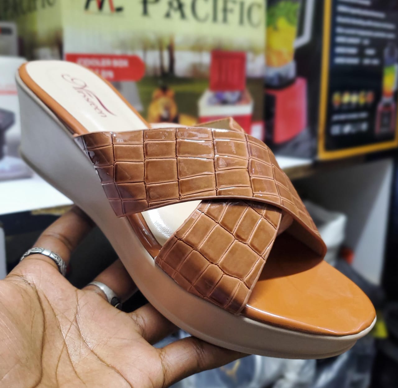 Open wedge shoes