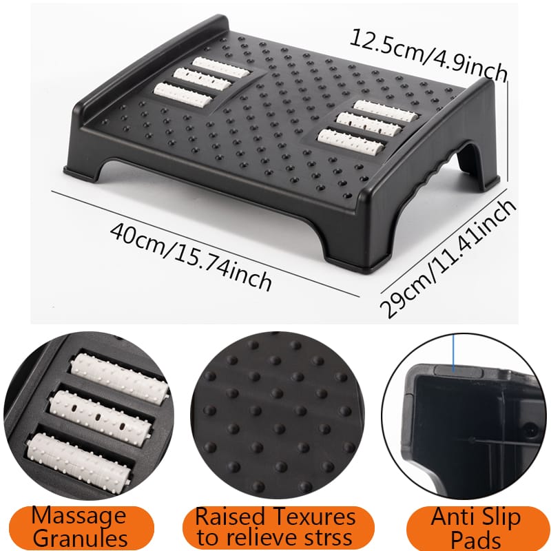 Ergonomic & nonskid foot rest/toilet stool for rest & pain relief