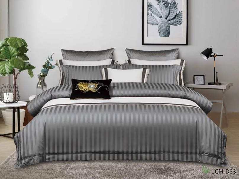 Luxury Cotton Satin Stripped Duvet Cover Sets