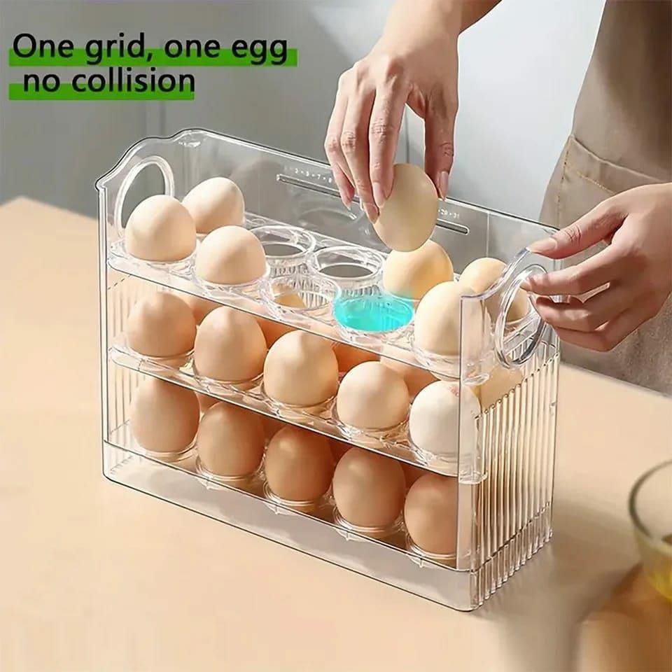 Transparent flip egg box