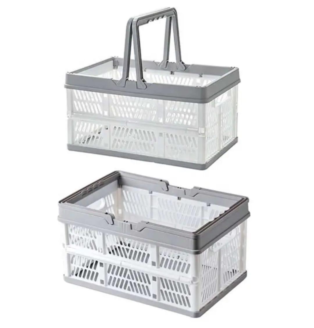 Large foldable/Collapsible multifunctional stackable basket with handles