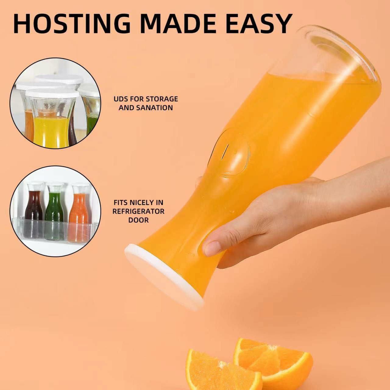 Glass Carafe with White Lids