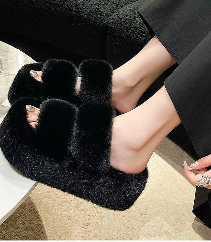 Fluffy Platform Sandals