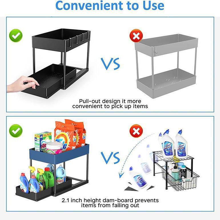 Double Sliding Under Sink Organizers and Storage